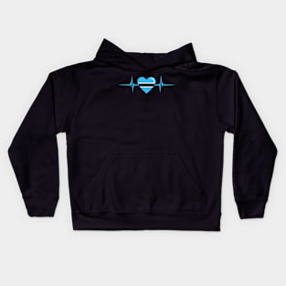 Heartbeat Design Botswana Flag Botswana Kids Hoodie